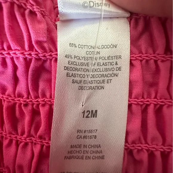 Disney Baby Polka Dot Minnie Mouse Dress Pink & White Size 12M Excellent EUC - Picture 4 of 4